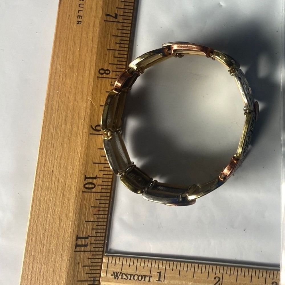 Gold Tone Rose Gold Tone Silver Tone Link Stretch Bracelet Women